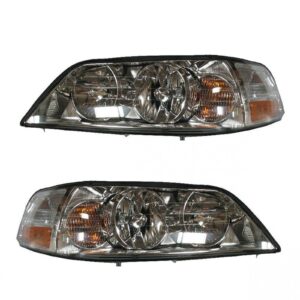 Headlights Headlamps Left & Right Pair Set for 03-04 Lincoln Town Car