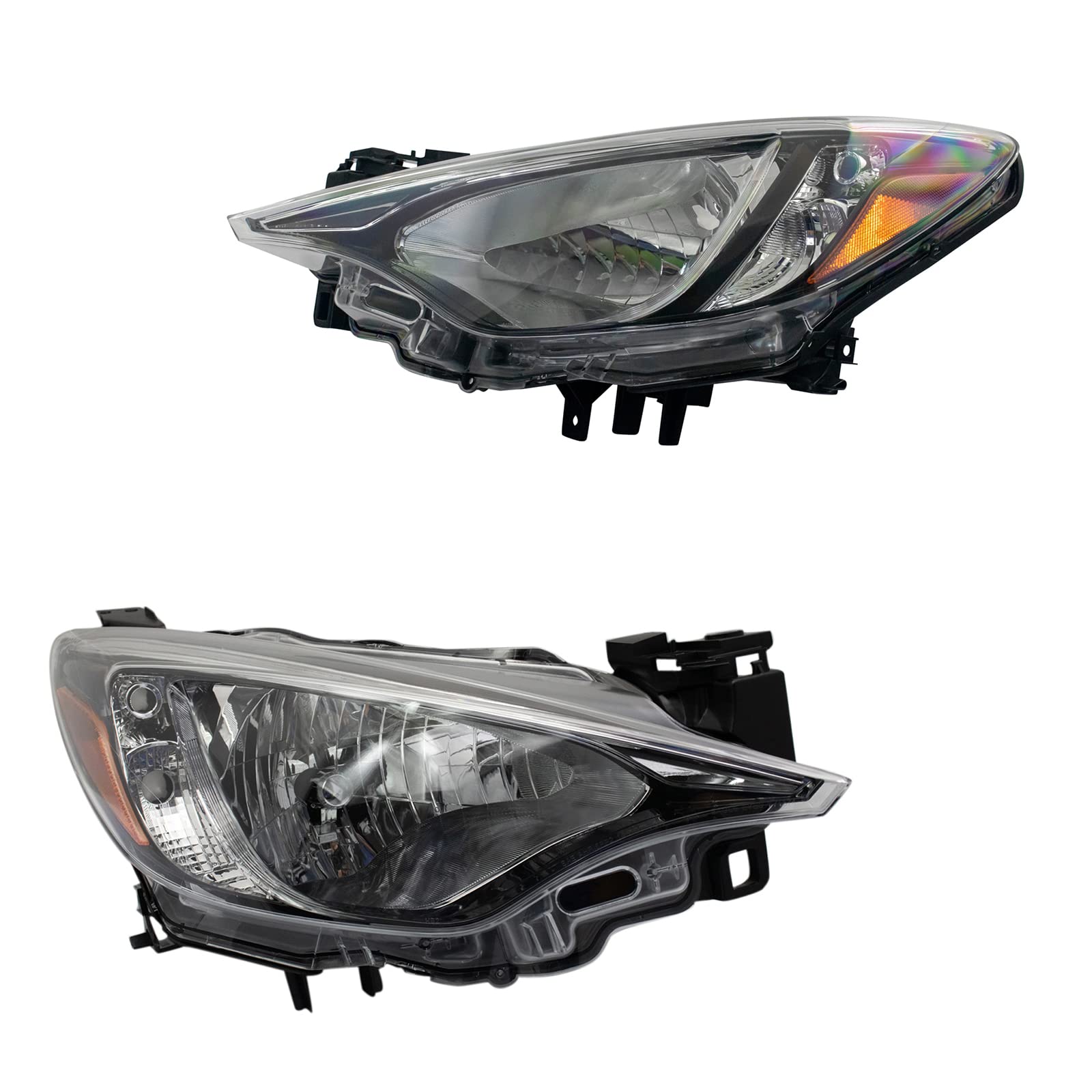 Halogen Headlight Lamp Assembly Set LH RH Sides for Toyota Yaris Sedan Scion iA