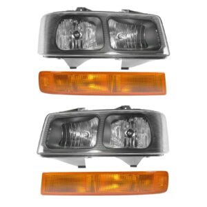 Headlight Assembly Compatible With 2003-2014 Chevrolet Express 1500 2003-2019 Express 2500 Express 3500 GMC Savana 1500 Savana 2500 Savana 3500 Driver and Passenger Side