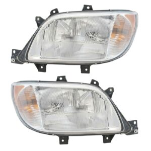 Halogen Headlight Headlamp LH RH Kit Pair Set for 02-06 Dodge Sprinter Van New