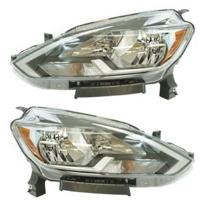 Halogen Headlight Lamp Assembly LH RH Kit Pair Compatible With Nissan Sentra