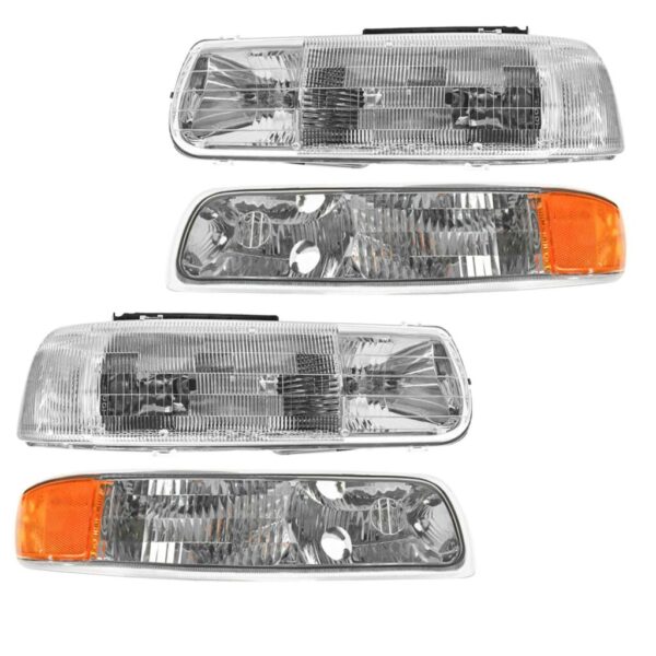 Headlight & Corner Parking Light Left & Right Set Kit for Chevy Truck Suburban