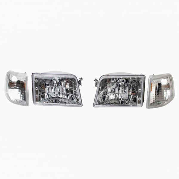 TRQ HLA95911 (4 Piece) Chrome Performance Headlight Set