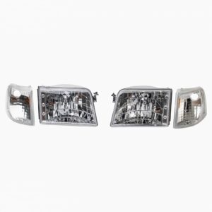 TRQ HLA95911 (4 Piece) Chrome Performance Headlight Set