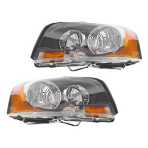 Halogen Headlights Headlamps Left & Right Pair Set of 2 for 03-13 Volvo XC90