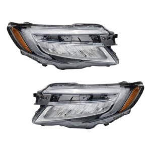 2pc LED Headlight Assembly Kit Driver & Passengers Side for Honda Pilot