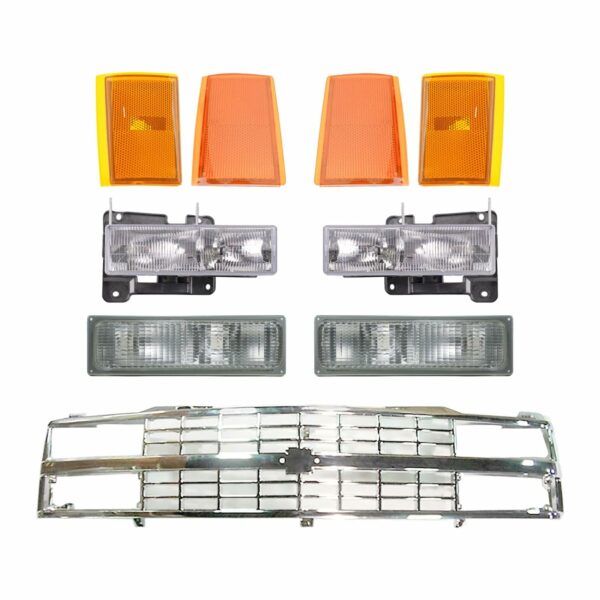 Headlight Assembly Compatible With 92-93 Chevrolet Blazer 90-93 C/K1500 C/K2500 C/K3500 Suburban Driver and Passenger Side