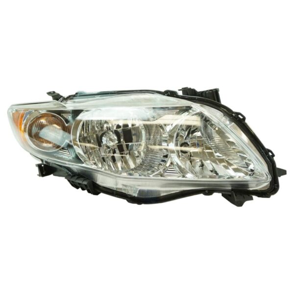 Headlight w/ Chrome Housing Bezel RH Passenger Right Side for 09-10 Corolla