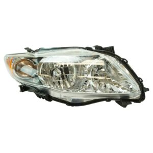 Headlight w/ Chrome Housing Bezel RH Passenger Right Side for 09-10 Corolla