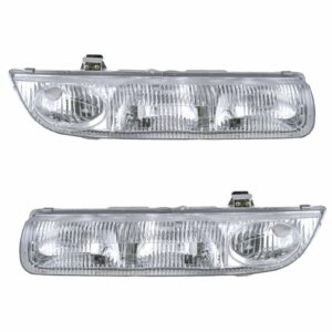Headlights Headlamps Pair Set Left & Right for 96-99 S Series Sedan or Wagon