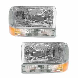 Headlights & Parking Corner Lights Left/Right Pair Set for Ford Super Duty Truck
