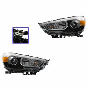 Halogen Headlight Headlamp Pair Set for 11-13 Mitsubishi Outlander Sport