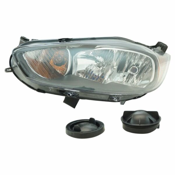 Halogen Headlight Headlamp Black Trim Driver Side LH LF Compatible with Ford Fiesta