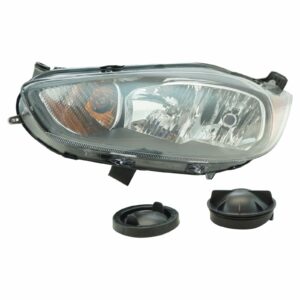 Halogen Headlight Headlamp Black Trim Driver Side LH LF Compatible with Ford Fiesta