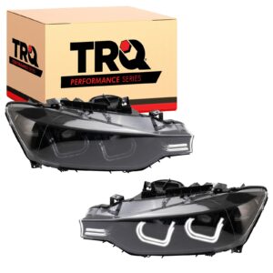 TRQ HLA95910 (2 Piece) Black Background Performance Headlight Set