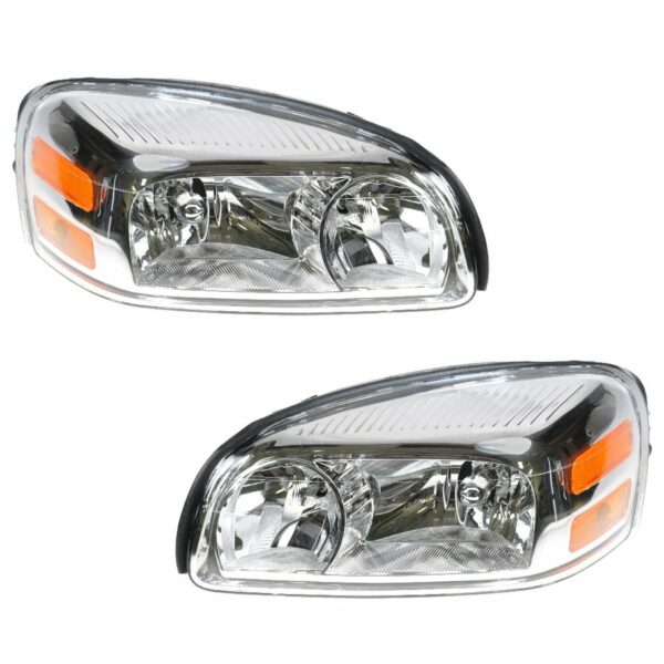 Headlights Headlamps Left & Right Pair Set for 05-09 Uplander Terraza Relay