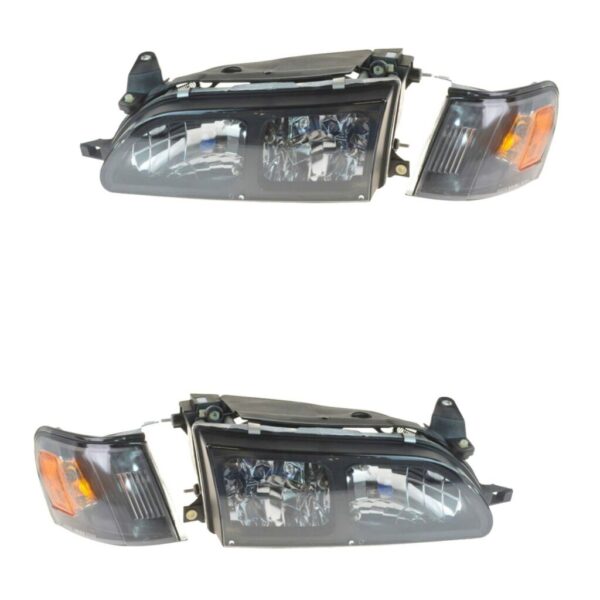Headlights Corner Lights Performance Euro Crystal Style Pair for 93-97 Corolla