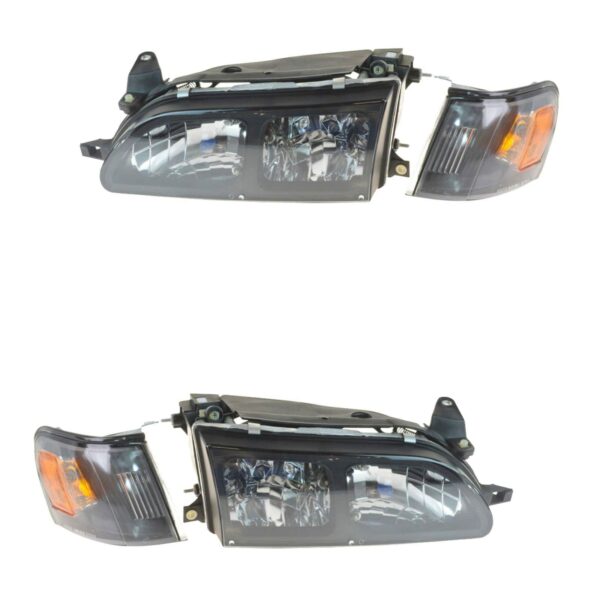 Headlights Corner Lights Performance Euro Crystal Style Pair for 93-97 Corolla