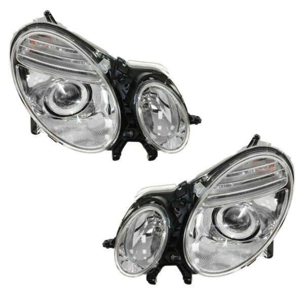 Headlight Assembly Compatible With 2007-2009 Mercedes-Benz E320 E350 E550 E63 AMG Driver and Passenger Side