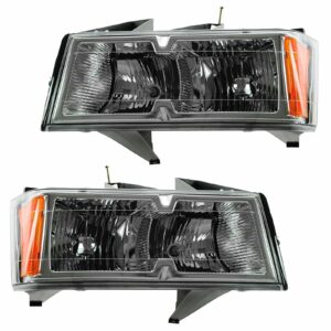 Headlights Headlamps w/ Chrome Bezel Pair Set for 05-08 Colorado Xtreme Models