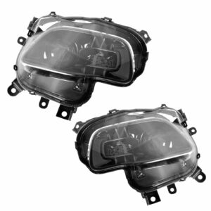 Halogen Headlight Headlamp with Black Trim LH & RH Pair for Cherokee
