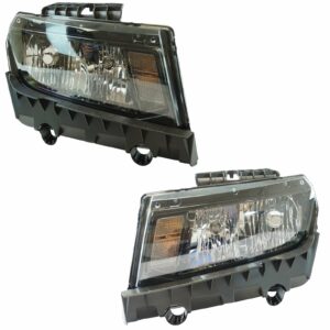 Halogen Headlight Lamp LH RH Kit Pair Set of 2 for 14-15 Chevrolet Camaro