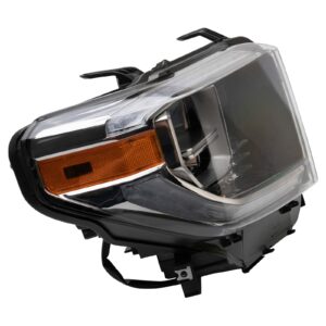 Right Headlight Assembly LED Smoked Lens Compatible with 2018 Toyota Tundra Passenger Side