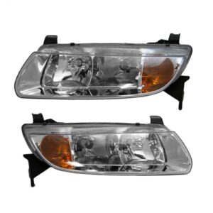Headlights Headlamps Left & Right Pair Set for 00-02 Saturn L Series