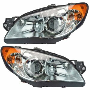 Headlights Headlamps Left & Right Pair Set for 2007 Subaru Impreza