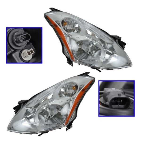 Xenon HID Headlight Headlamp LH & RH Pair Set of 2 for 10-12 Nissan Altima Sedan