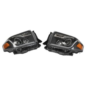Projector Headlight Lamp Assemblies with Clear Lens & Chrome Housing for Civic 12-13 Coupe 12-15 Sedan