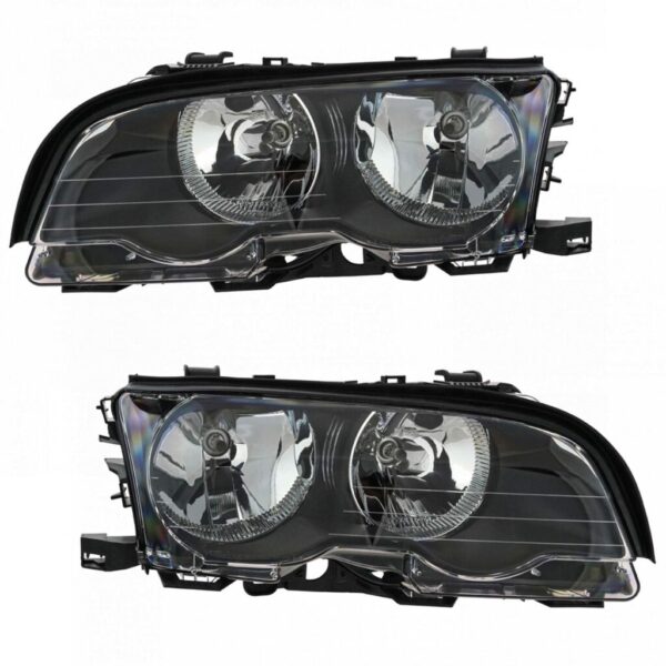 Headlight Headlamp Left & Right Pair Set Compatible with BMW 3 Series (E46) 323Ci/325Ci/328Ci/330Ci/M3