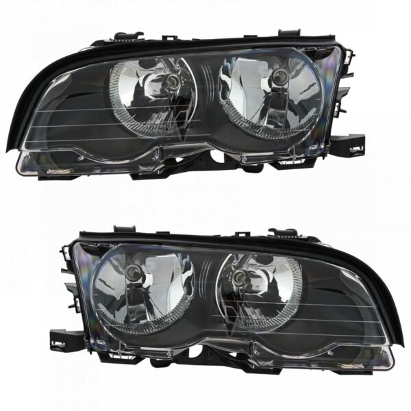 Headlight Headlamp Left & Right Pair Set Compatible with BMW 3 Series (E46) 323Ci/325Ci/328Ci/330Ci/M3
