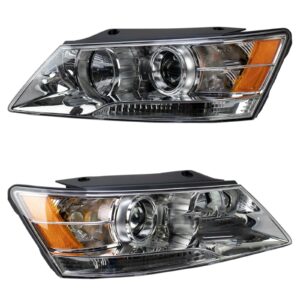 Eagle Eyes Halogen Headlight Lamp Assembly LH RH Pair for Hyundai Sonata New