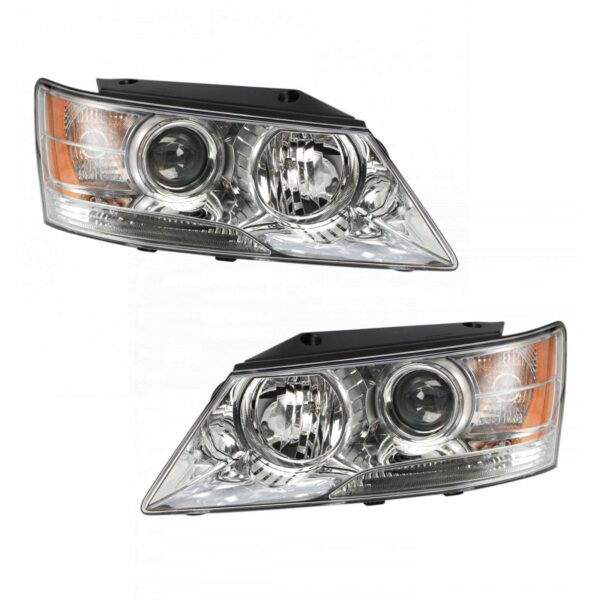 2pc Headlight Assembly Set Driver & Passenger Sides for 09-10 Hyundai Sonata
