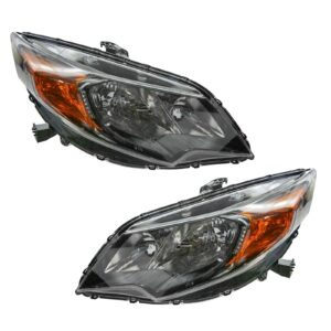 Halogen Headlight Lamp LH & RH Kit Pair Set of 2 for Honda Civic Coupe