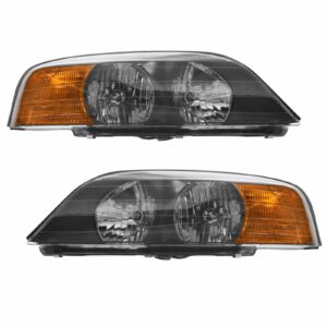 Headlights Headlamps Pair Set Left LH & Right RH for 00-02 Lincoln LS