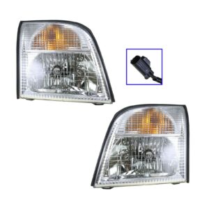 Front Composite Headlights Headlamps Lights Pair Set for 02-05 Mountaineer