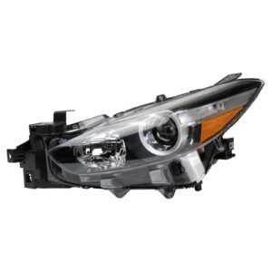 Left Headlight Assembly Halogen Compatible with 2017-2018 Mazda 3 Driver Side
