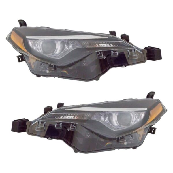 Headlight Lamp Assembly LH RH Kit Pair Set of 2 for Toyota Corolla New