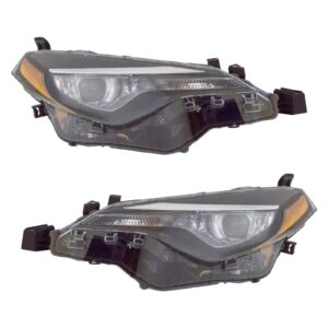 Headlight Lamp Assembly LH RH Kit Pair Set of 2 for Toyota Corolla New