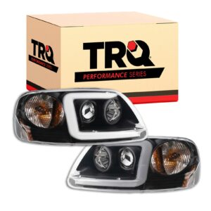 TRQ Performance LED C Ring Projector Style Headlight & Cornering Light Set for Ford F150 Expedition