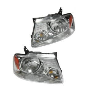 Headlight Headlamp Pair Set Kit for 04-08 Ford Pickup Truck F150 Lincoln Mark LT