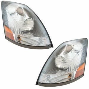 Halogen Headlight Headlamp LH RH Kit Pair Set Compatible with Volvo VN VNL VNM HD Truck