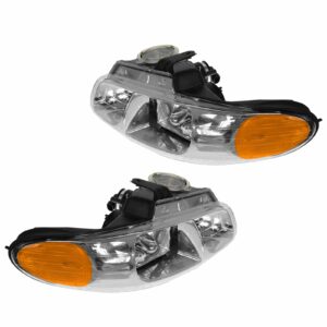 Quad Headlights Headlamps Left & Right Pair Set for Grand Caravan Voyager