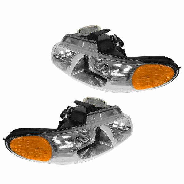 Quad Headlights Headlamps Left & Right Pair Set for Grand Caravan Voyager