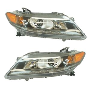 Headlight Assembly Compatible With 2013-2015 Honda Accord Coupe 3.5L Driver and Passenger Side