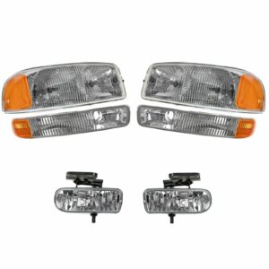Headlight Headlamp Corner Parking Fog Driving Light Set Kit for GMC Sierra Yukon