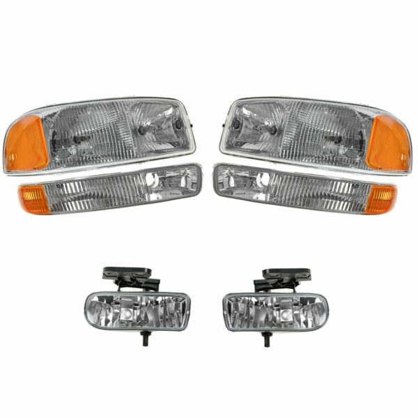 Headlight Headlamp Corner Parking Fog Driving Light Set Kit for GMC Sierra Yukon