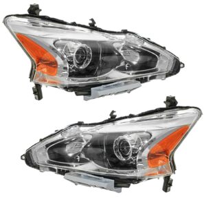 Headlight Head Lamp Halogen LH Left RH Right Pair for 13 Nissan Altima Sedan